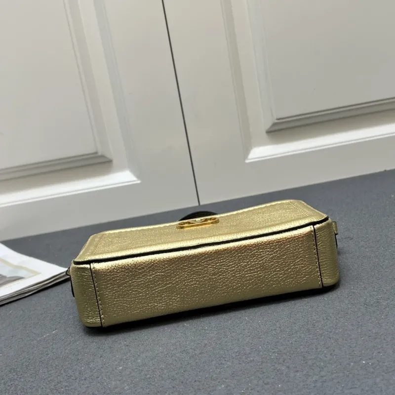 Valentino Gold Crossbody Satchel Bag 5045 - Image 6