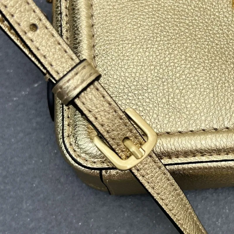 Valentino Gold Crossbody Satchel Bag 5045 - Image 7