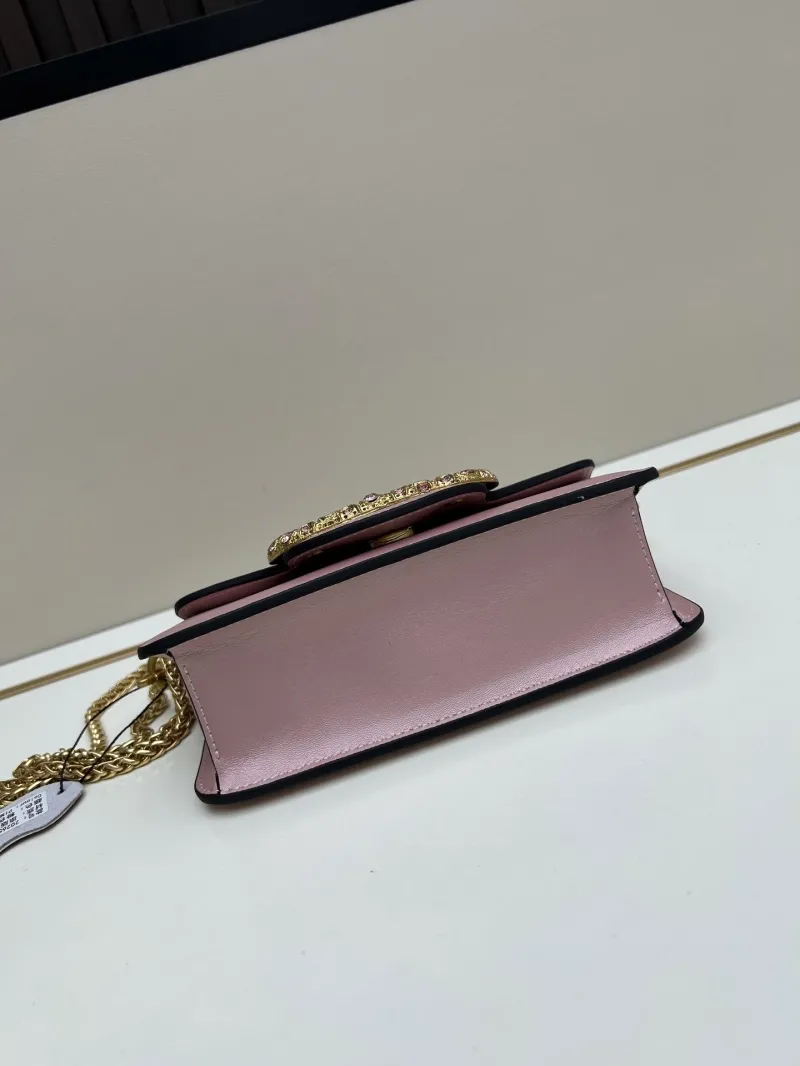 Valentino Pink Leather Satchel Bag 20265 - Image 6
