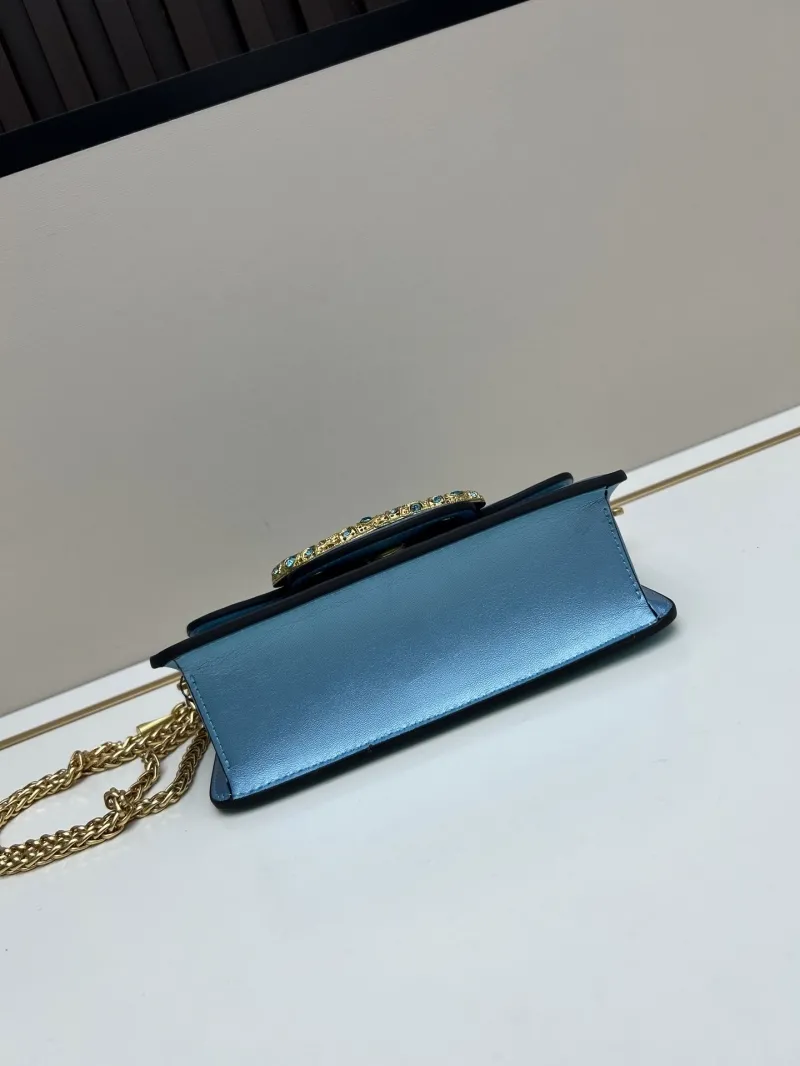 Valentino Blue Leather Crossbody Satchel Bag 20265 - Image 6