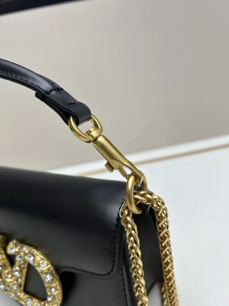 Valentino Black Leather Satchel Bag 20265 - Image 7