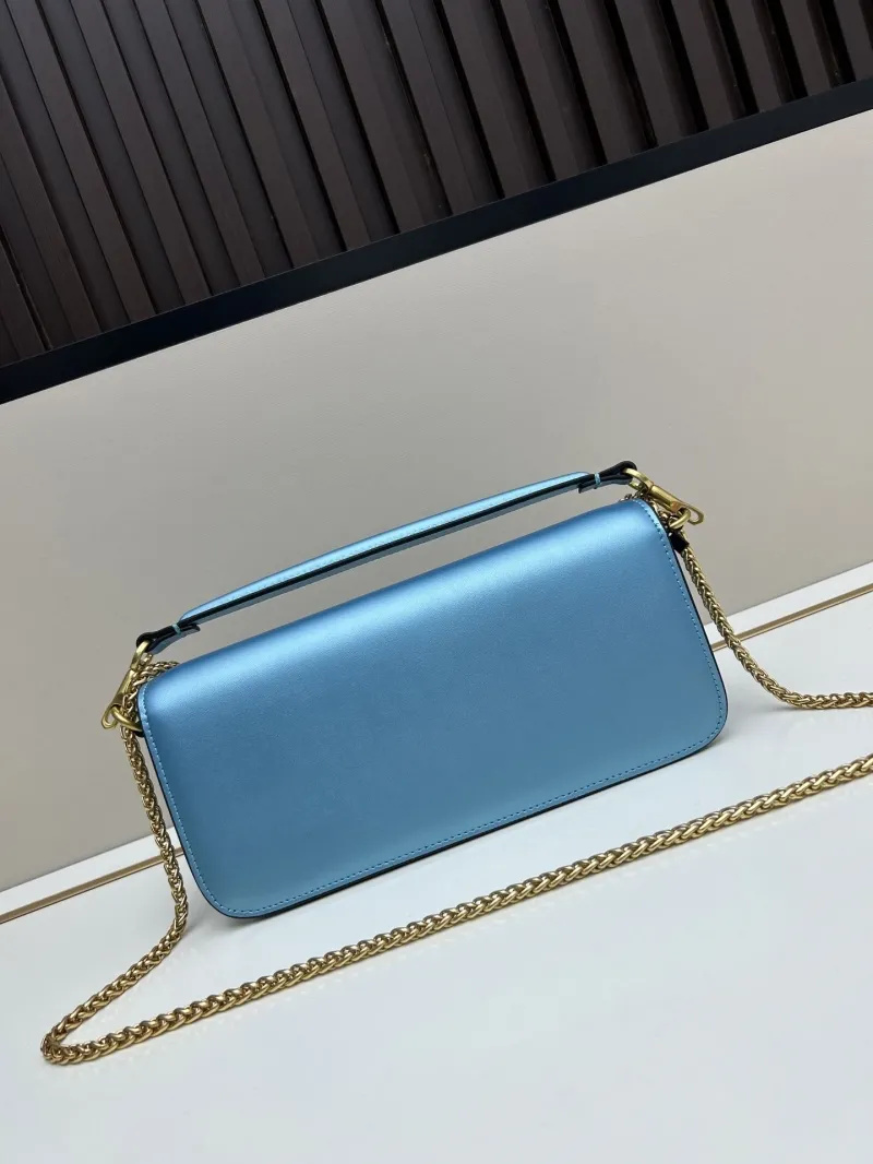 Valentino Blue Leather Satchel Bag 20266 - Image 3