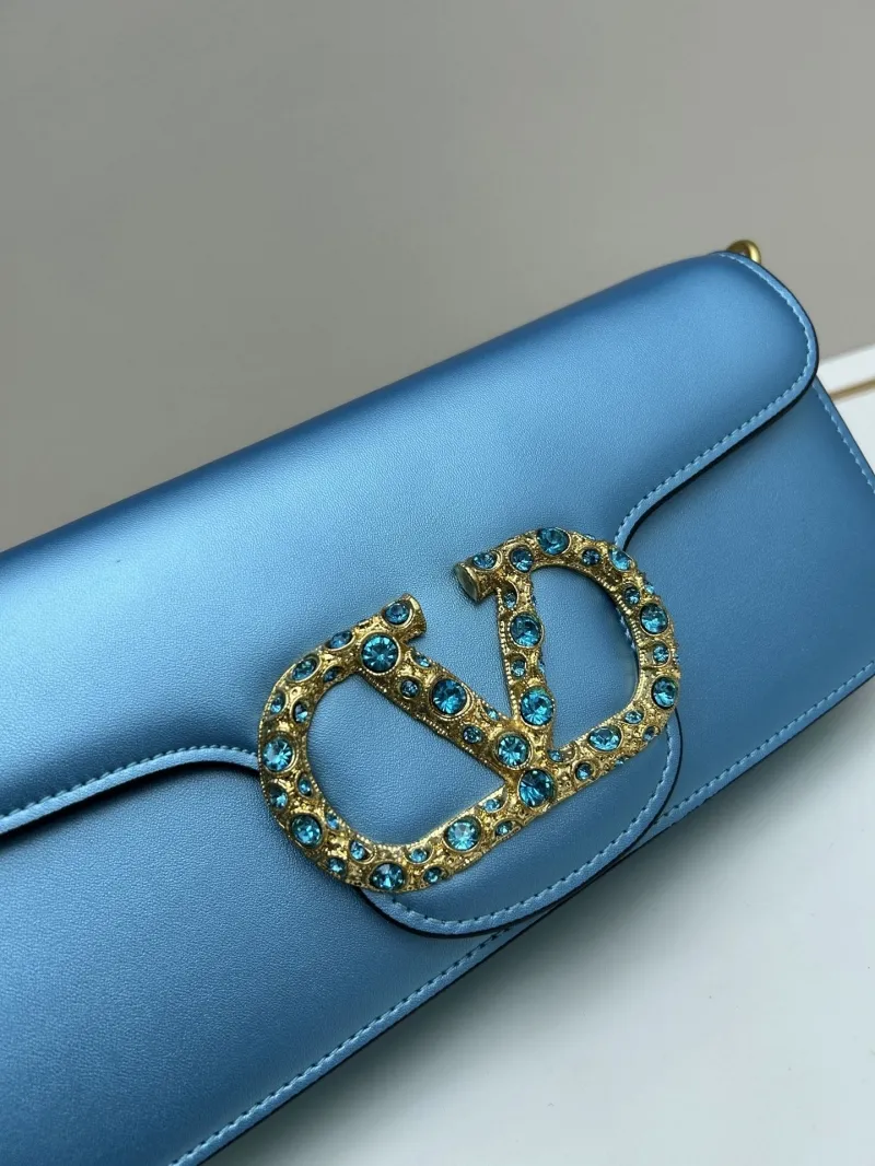 Valentino Blue Leather Satchel Bag 20266 - Image 5