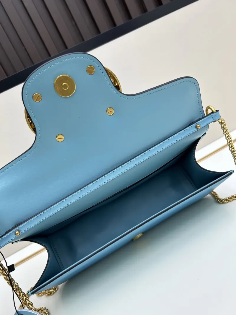 Valentino Blue Leather Satchel Bag 20266 - Image 7