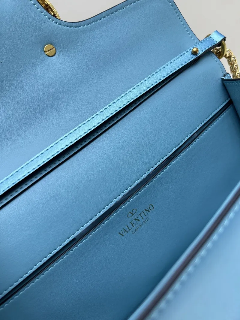 Valentino Blue Leather Satchel Bag 20266 - Image 8