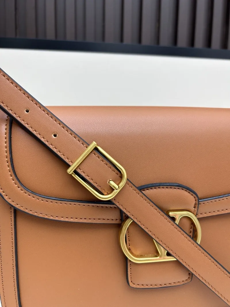 Valentino Brown Leather Satchel Crossbody Bag 20257 - Image 5