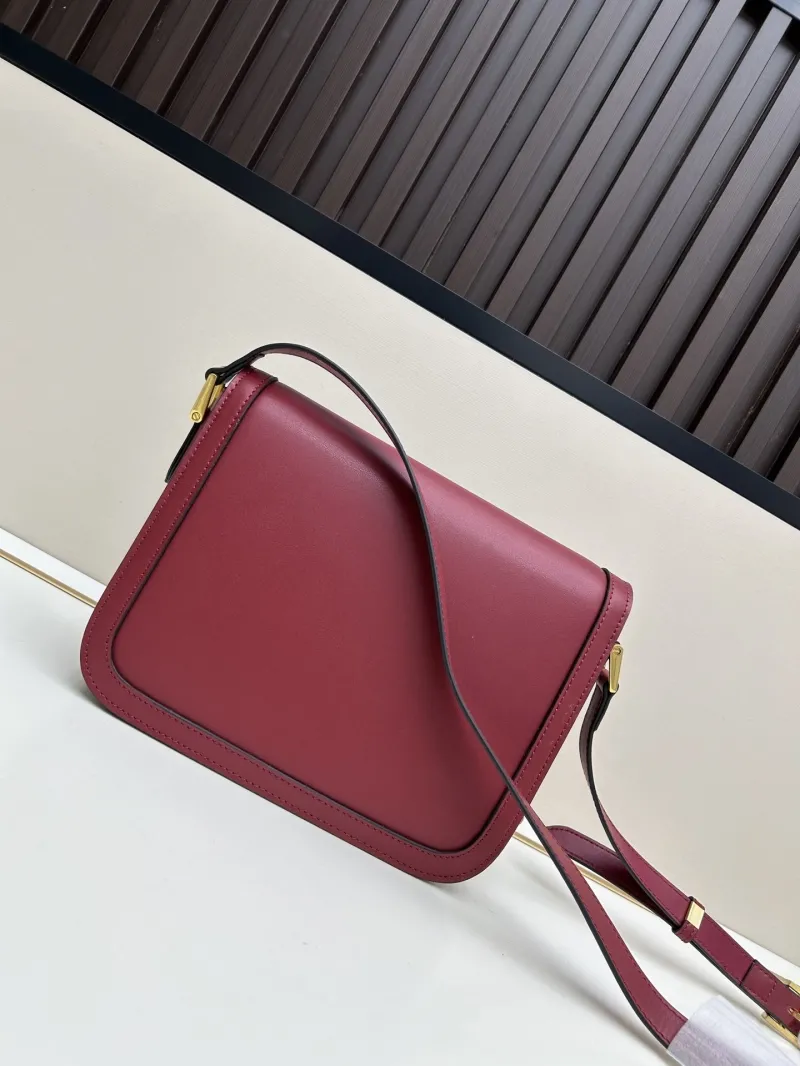 Valentino Burgundy Crossbody Satchel Bag 20257 - Image 3