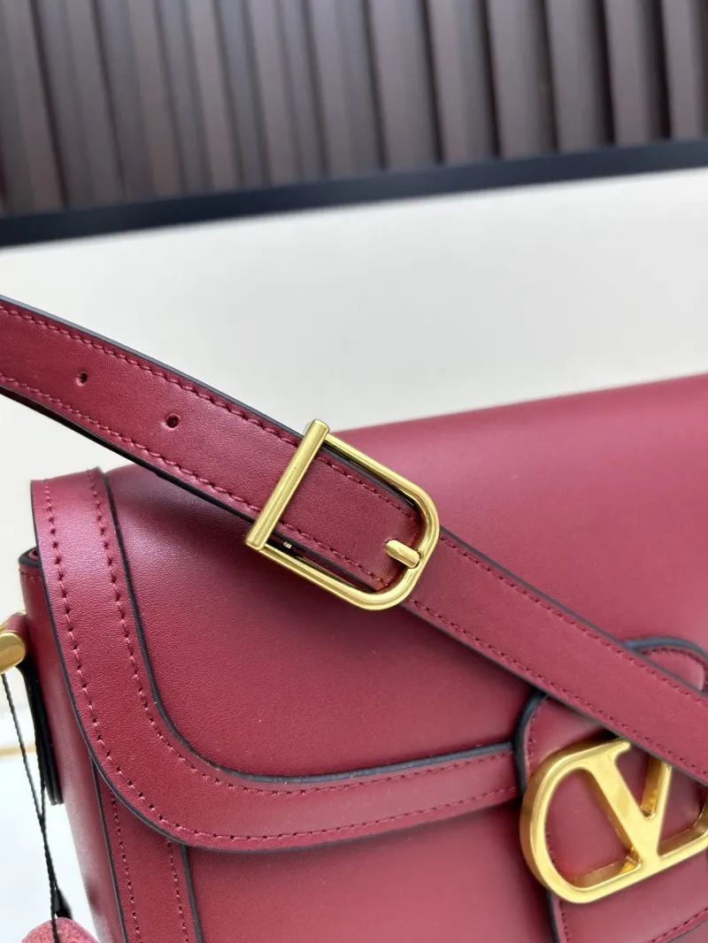 Valentino Burgundy Crossbody Satchel Bag 20257 - Image 6