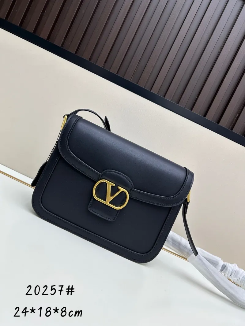 Valentino Black Leather Satchel Bag 20257