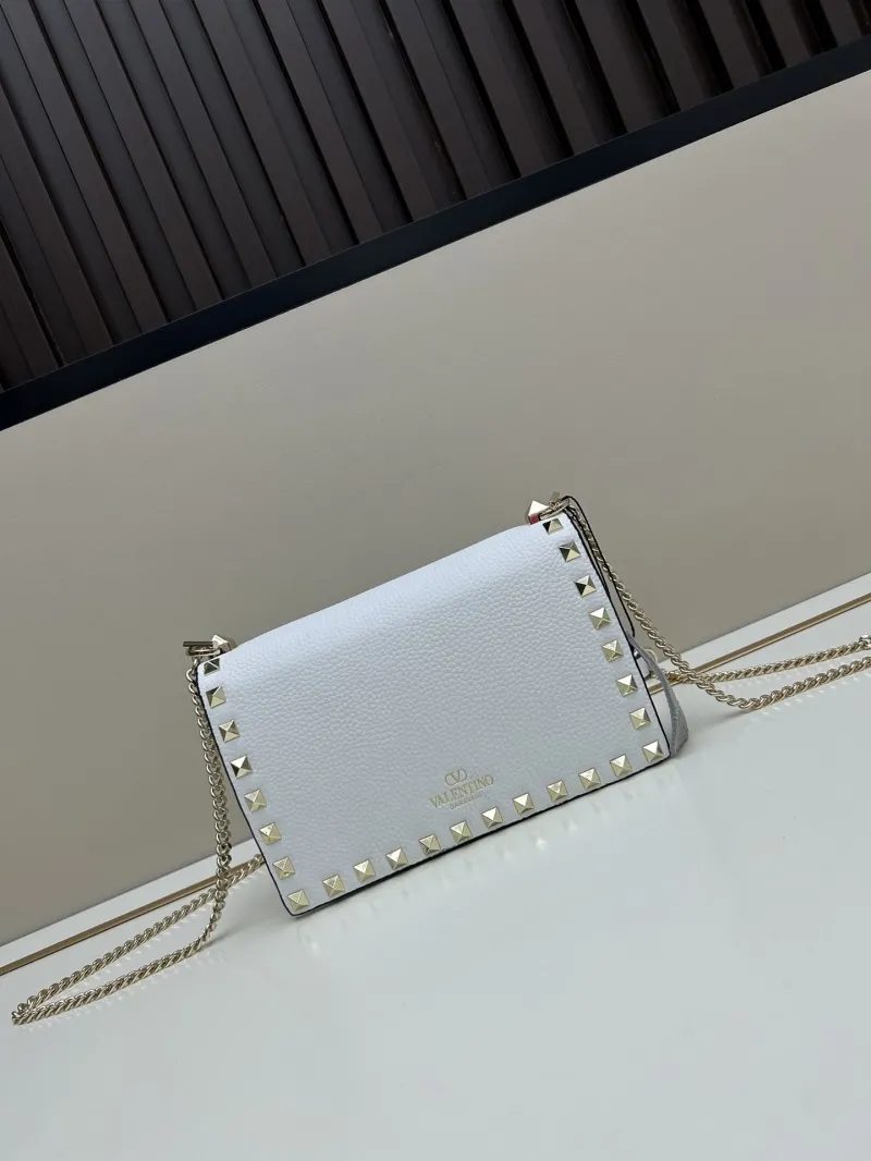 Alternative view of Valentino White Leather Rockstud Crossbody Bag
