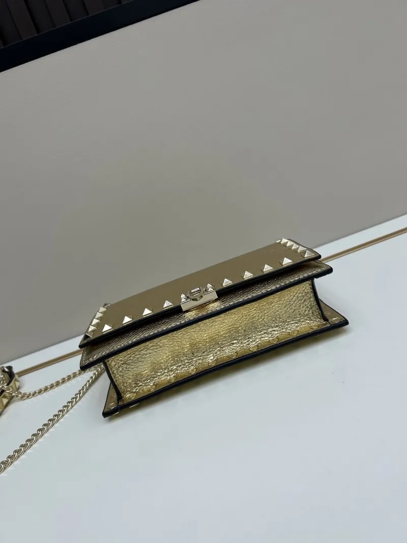 Valentino Gold Rockstud Crossbody Bag 0137 18.5x12x4cm - Image 6