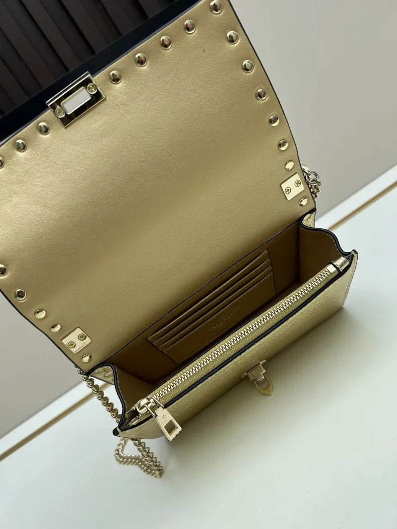 Valentino Gold Rockstud Crossbody Bag 0137 18.5x12x4cm - Image 7