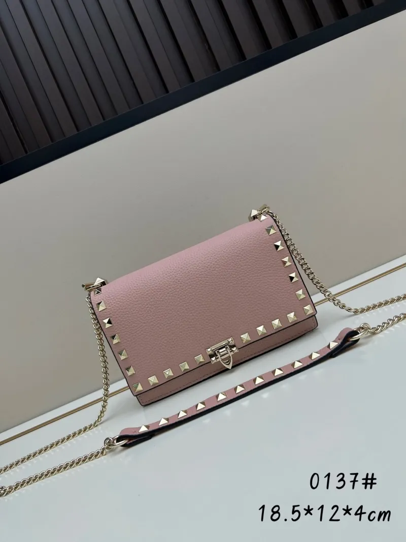 Valentino Pink Rockstud Chain Crossbody Bag 0137