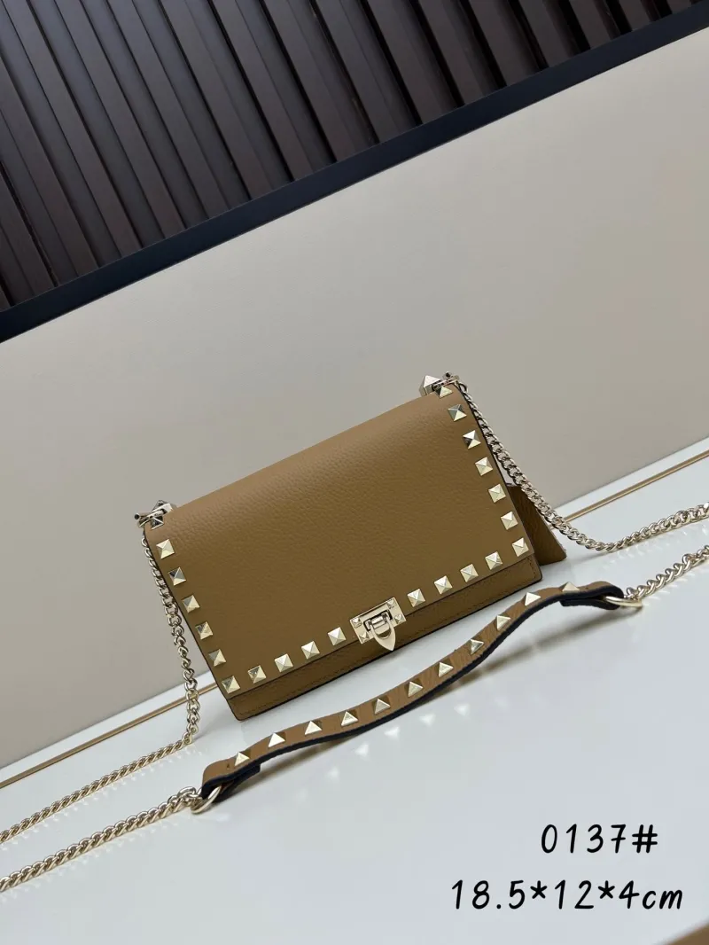 Valentino Brown Leather Crossbody Bag 0137