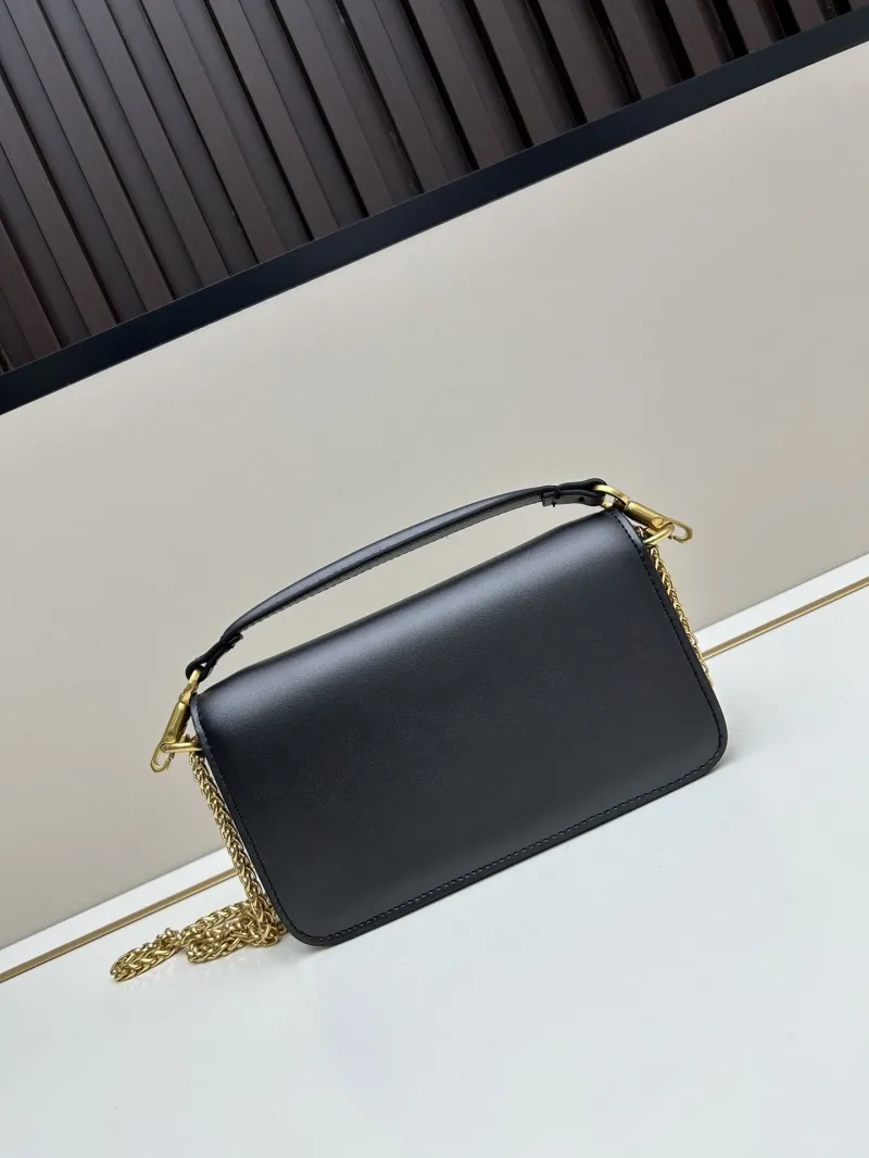 Valentino Black Leather Chain Satchel Bag 20265 - Image 3
