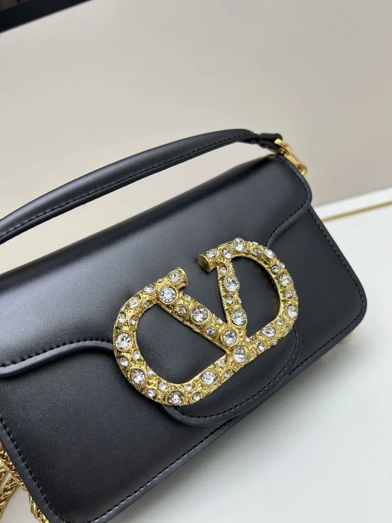Valentino Black Leather Chain Satchel Bag 20265 - Image 5