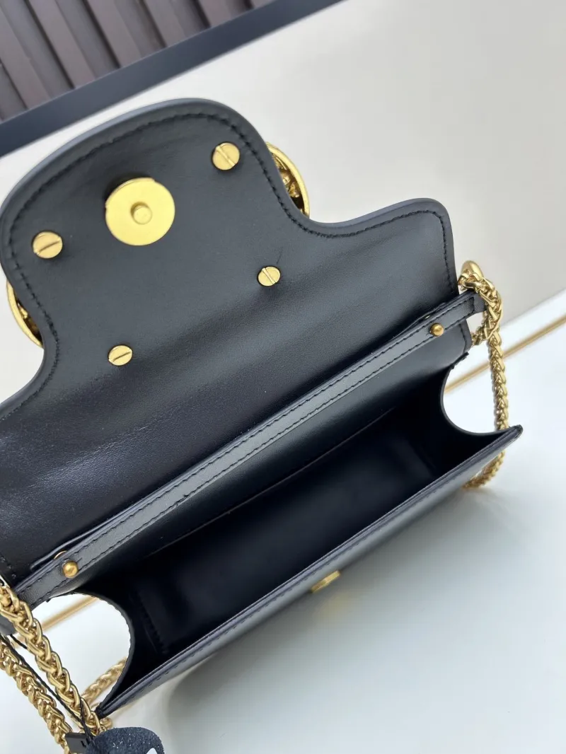 Valentino Black Leather Chain Satchel Bag 20265 - Image 8