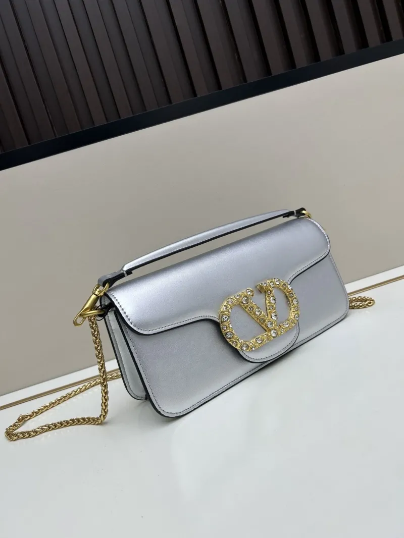 Alternative view of Valentino Silver Leather Satchel Crossbody Bag 20266