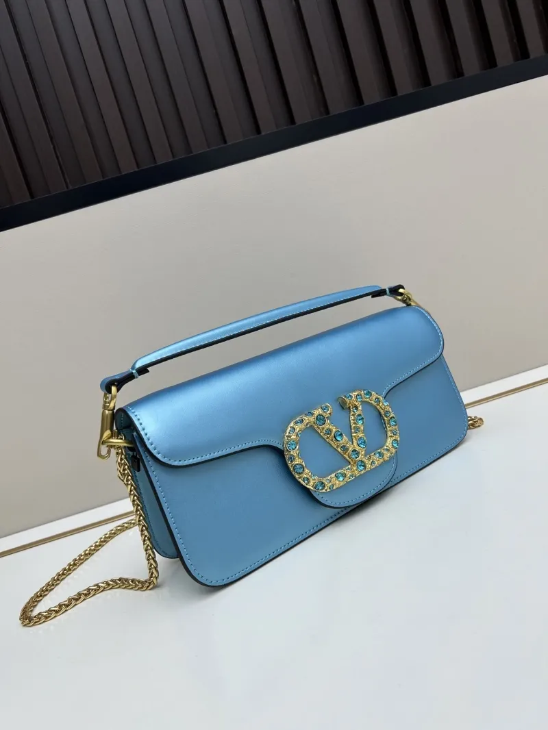 Alternative view of Valentino Light Blue Leather Chain Satchel Bag 20266