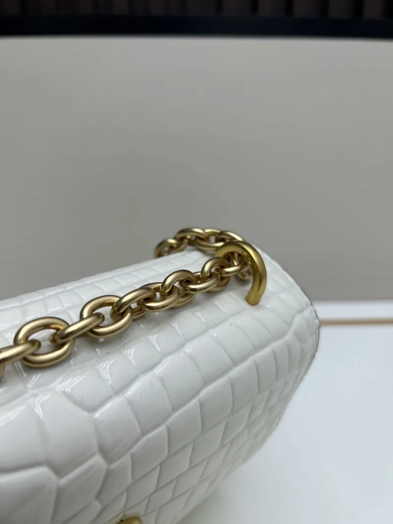 Valentino White Crocodile Leather Satchel Bag 20261-1 - Image 6