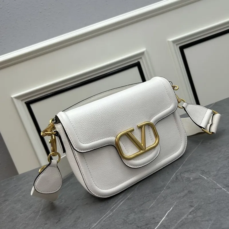 Alternative view of Valentino White Leather Satchel Crossbody Bag 0129