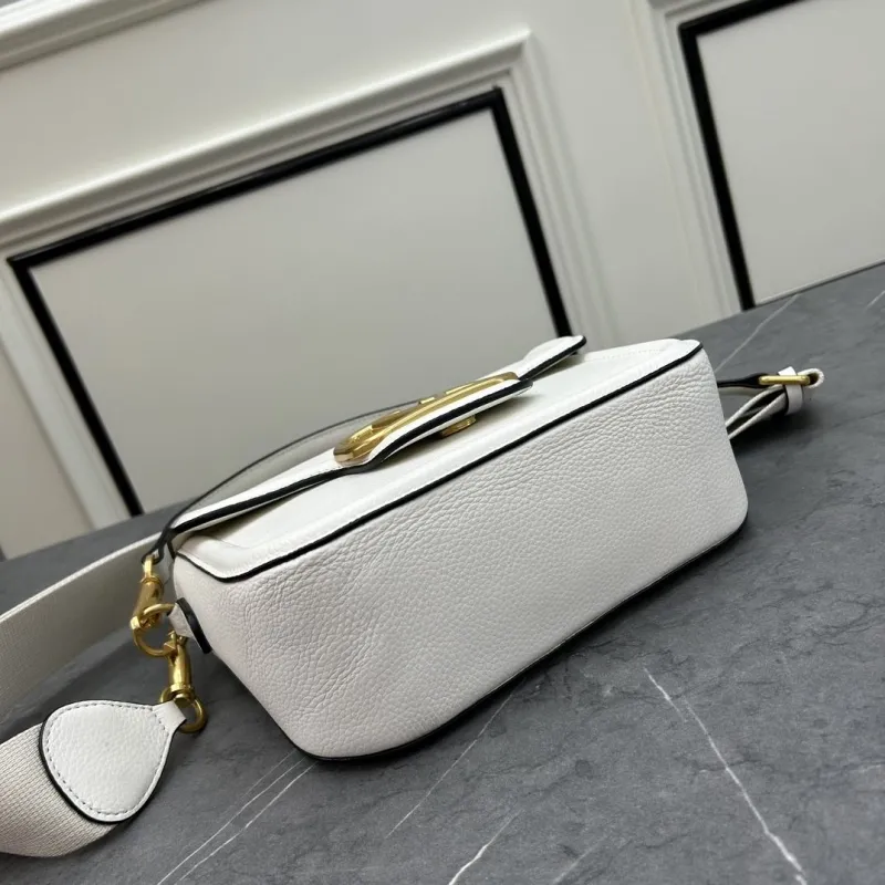 Valentino White Leather Satchel Crossbody Bag 0129 - Image 5