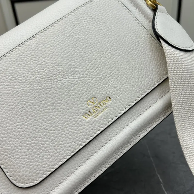 Valentino White Leather Satchel Crossbody Bag 0129 - Image 7
