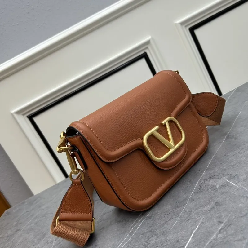 Alternative view of Valentino Brown Leather Crossbody Satchel Bag 0129