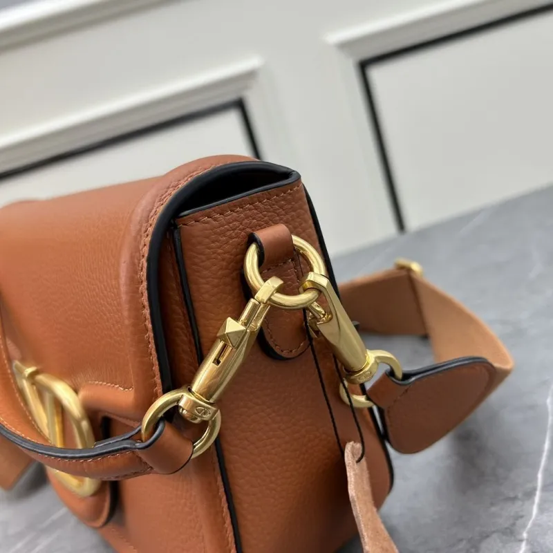 Valentino Brown Leather Crossbody Satchel Bag 0129 - Image 7