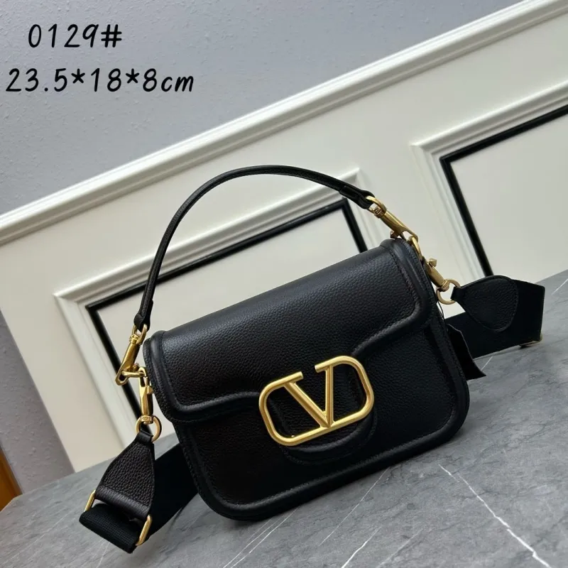 Valentino 0129 Leather Satchel Crossbody Bag