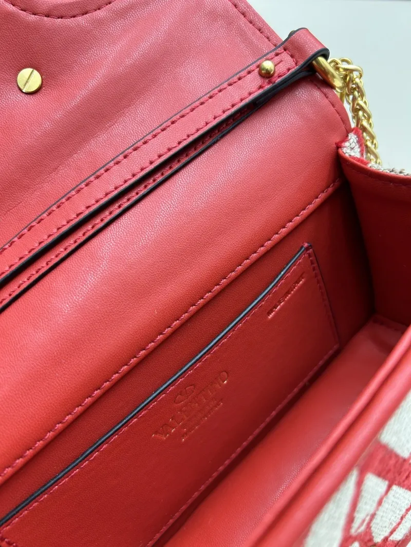 Valentino Red Pattern Chain Satchel Bag 5102 - Image 7