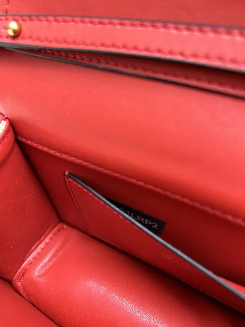 Valentino Red Pattern Chain Satchel Bag 5102 - Image 8