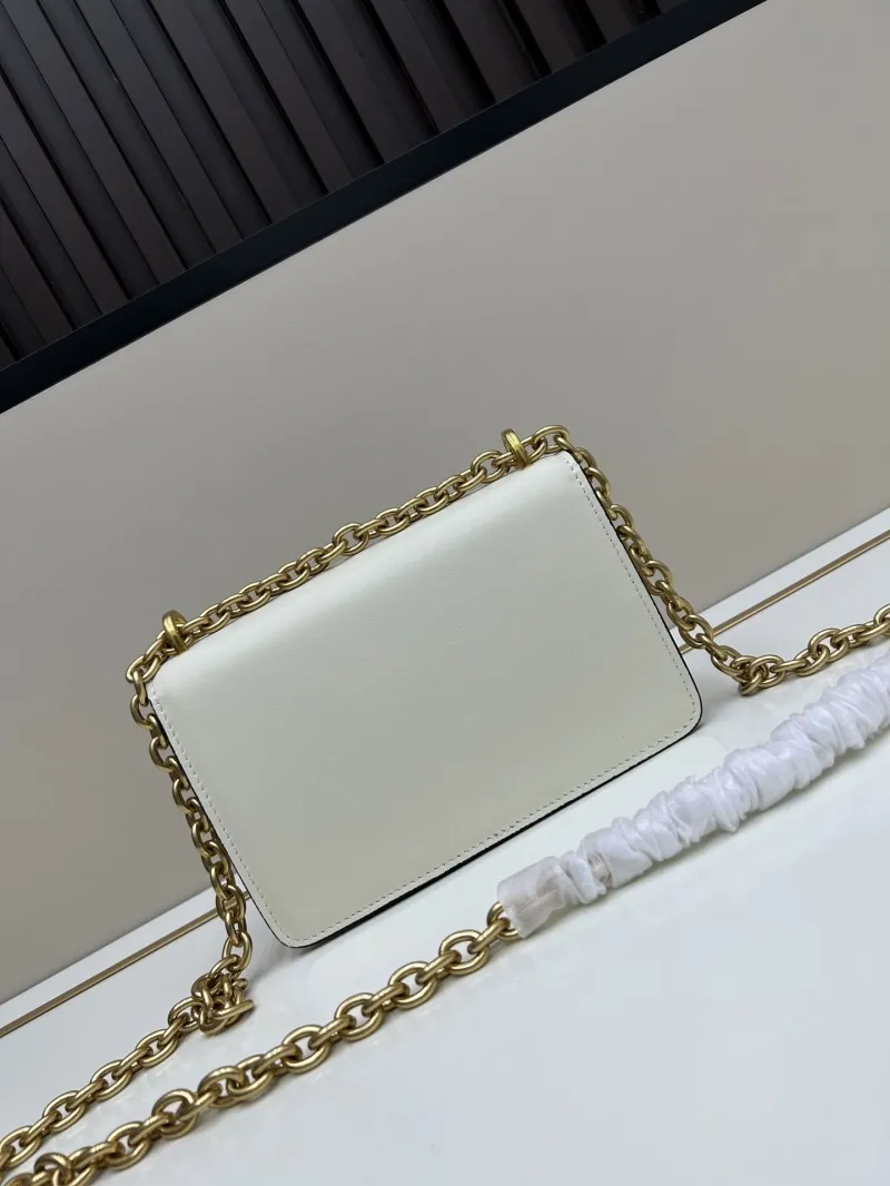 Valentino White Leather Chain Satchel Bag 20260 - Image 3