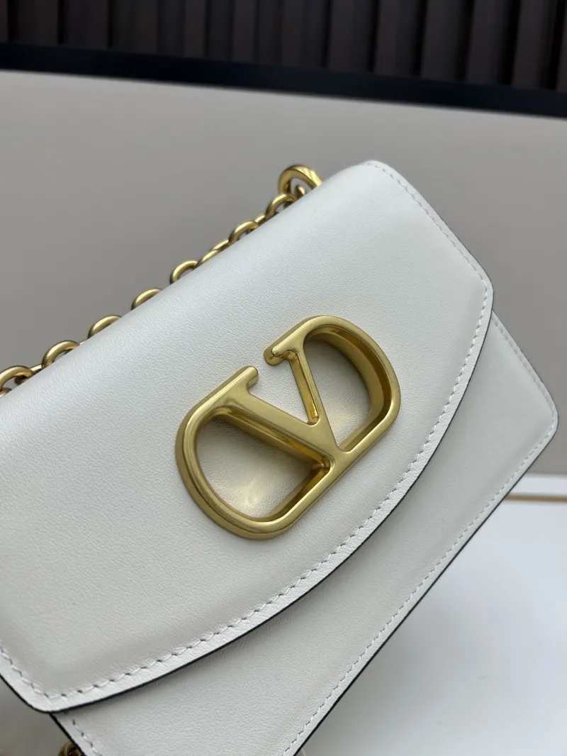 Valentino White Leather Chain Satchel Bag 20260 - Image 4