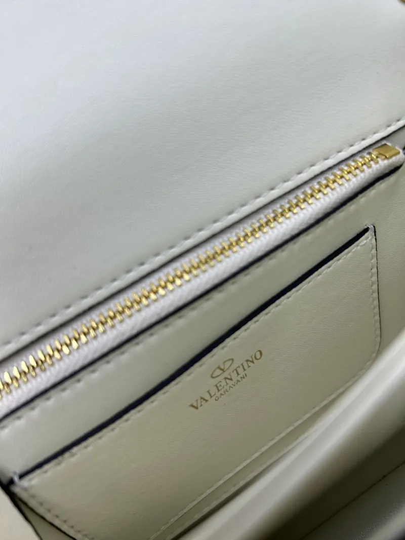 Valentino White Leather Chain Satchel Bag 20260 - Image 8