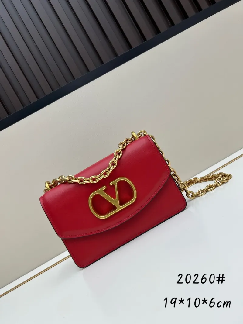 Valentino Red Leather Chain Satchel Bag 20260