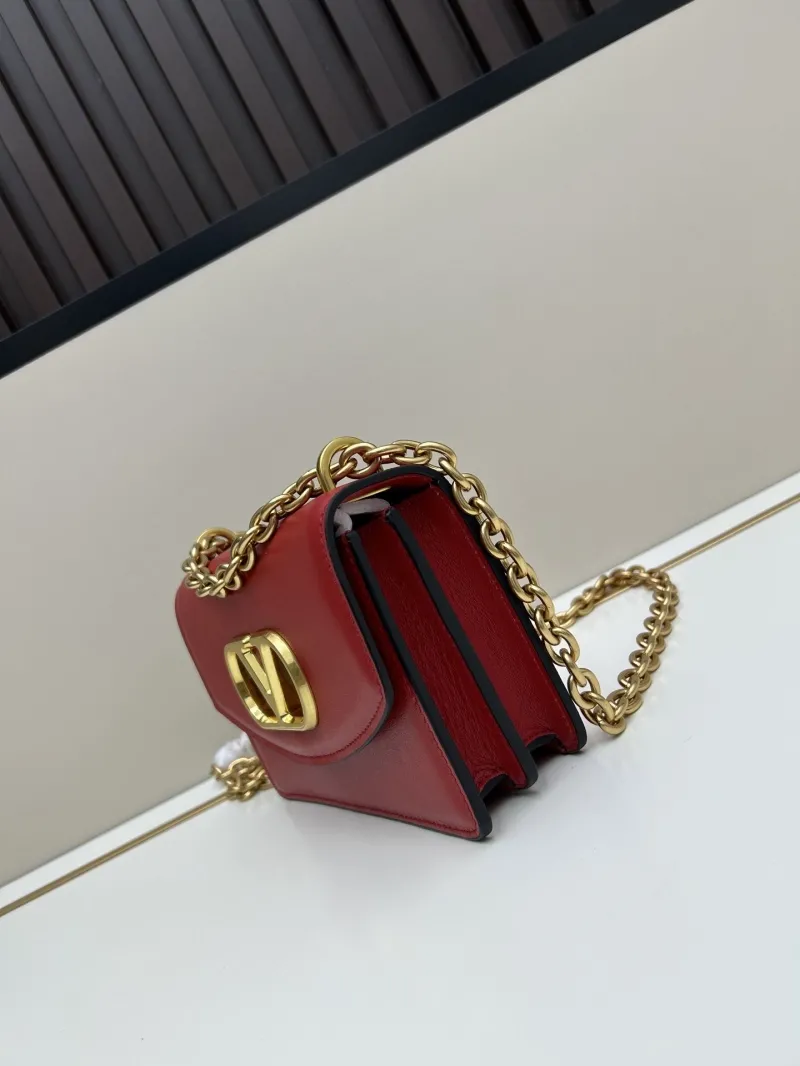 Alternative view of Valentino Red Leather Chain Satchel Bag 20260