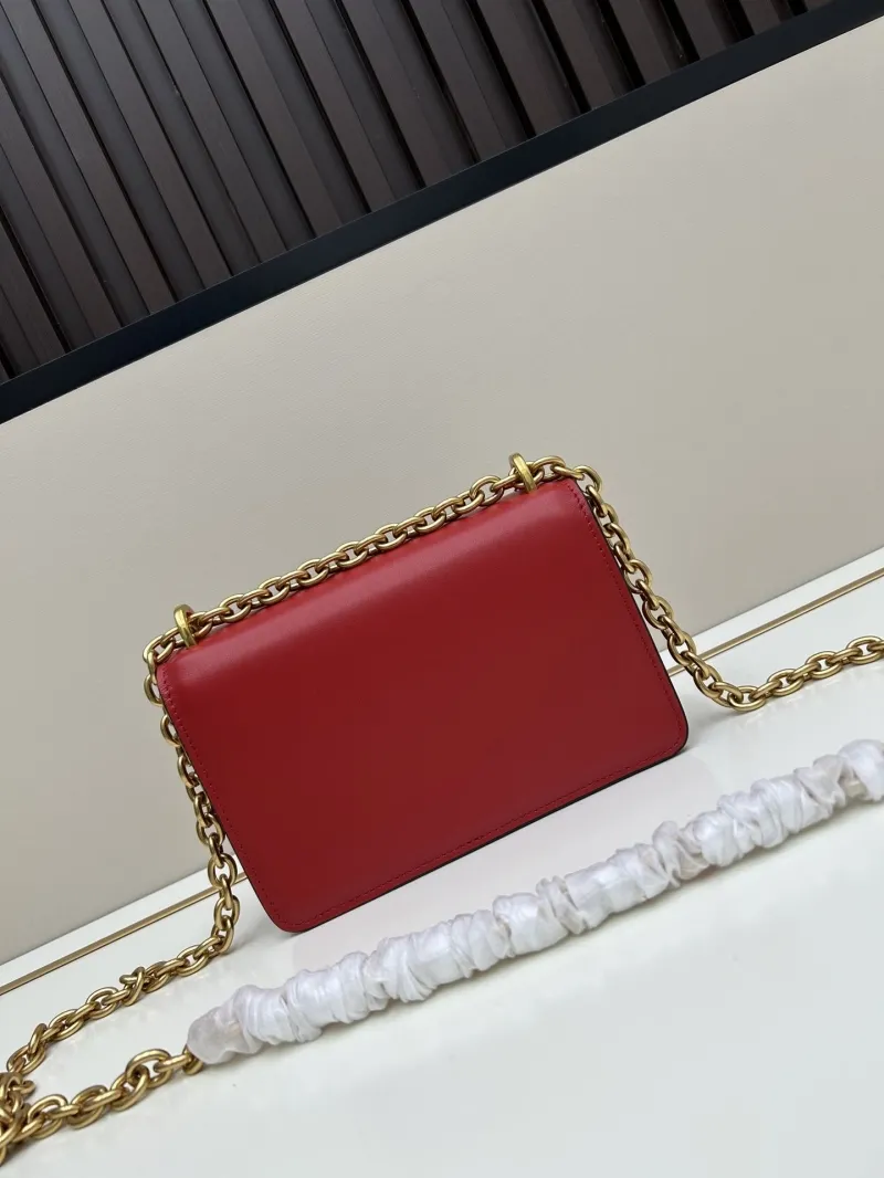 Valentino Red Leather Chain Satchel Bag 20260 - Image 3