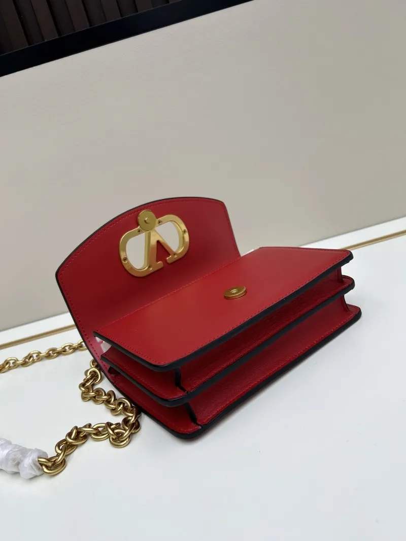 Valentino Red Leather Chain Satchel Bag 20260 - Image 5