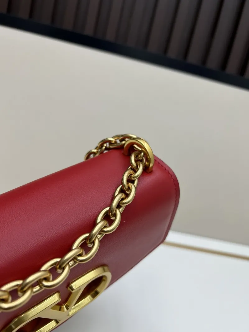 Valentino Red Leather Chain Satchel Bag 20260 - Image 6