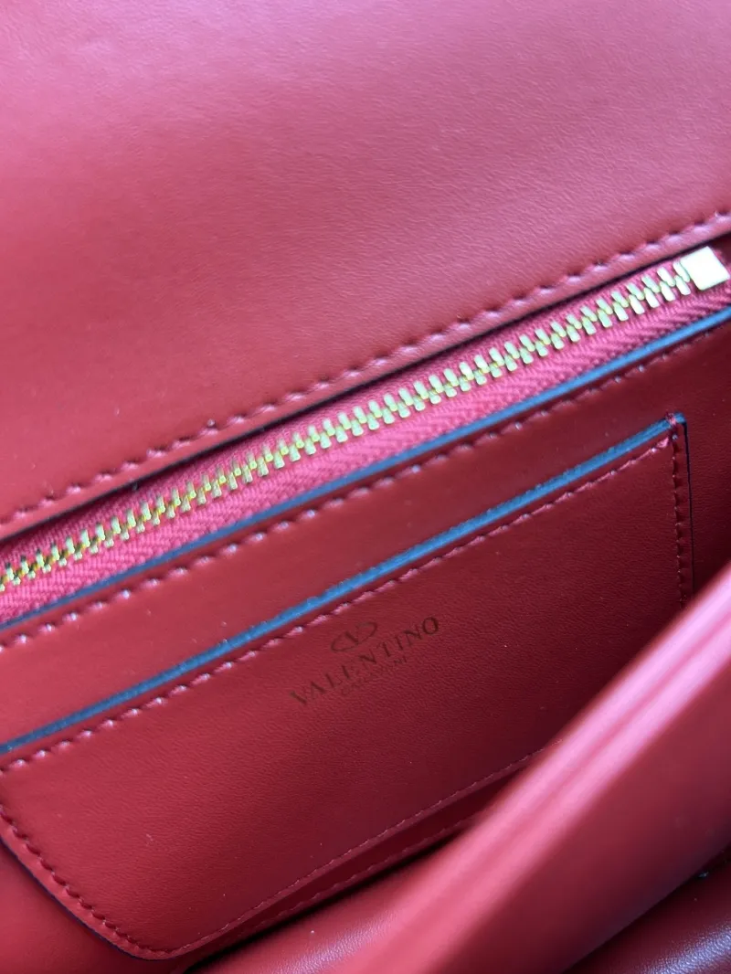 Valentino Red Leather Chain Satchel Bag 20260 - Image 8