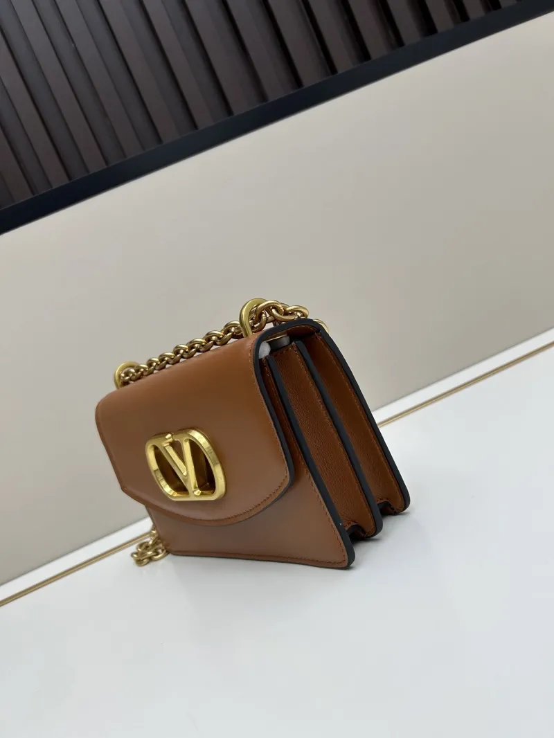 Alternative view of Valentino Brown Leather Chain Satchel Bag 20260