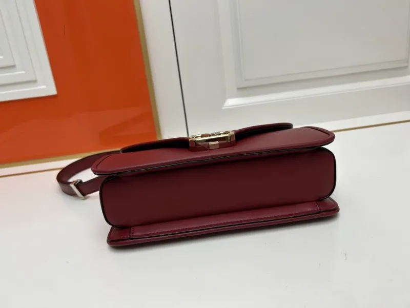 Valentino Maroon Satchel Crossbody Bag Model 5019 - Image 7