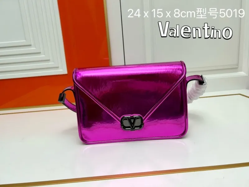 Valentino Metallic Fuchsia Satchel Bag 24x15x8cm Model 5019