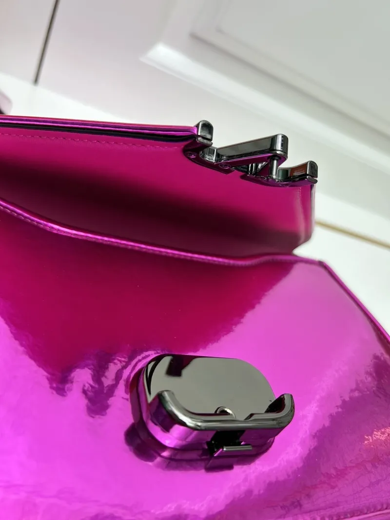 Valentino Metallic Fuchsia Satchel Bag 24x15x8cm Model 5019 - Image 7