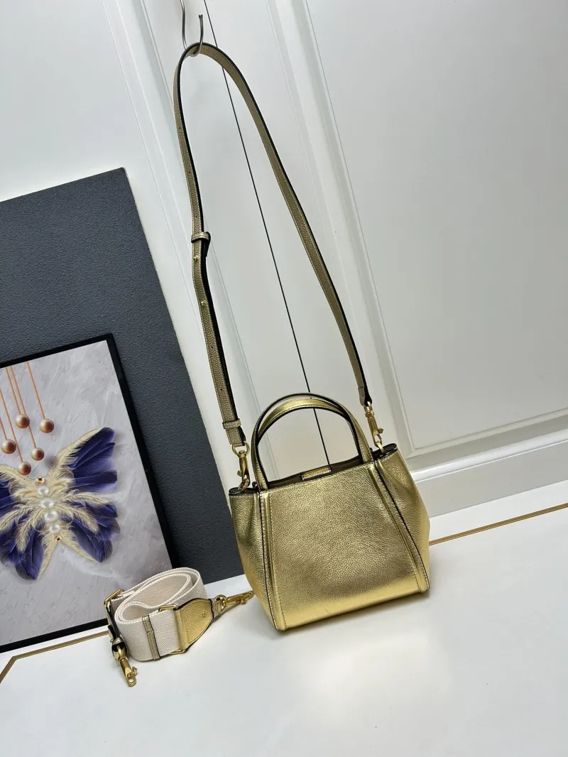 Valentino Gold Small Satchel Crossbody Bag 5041 - Image 3