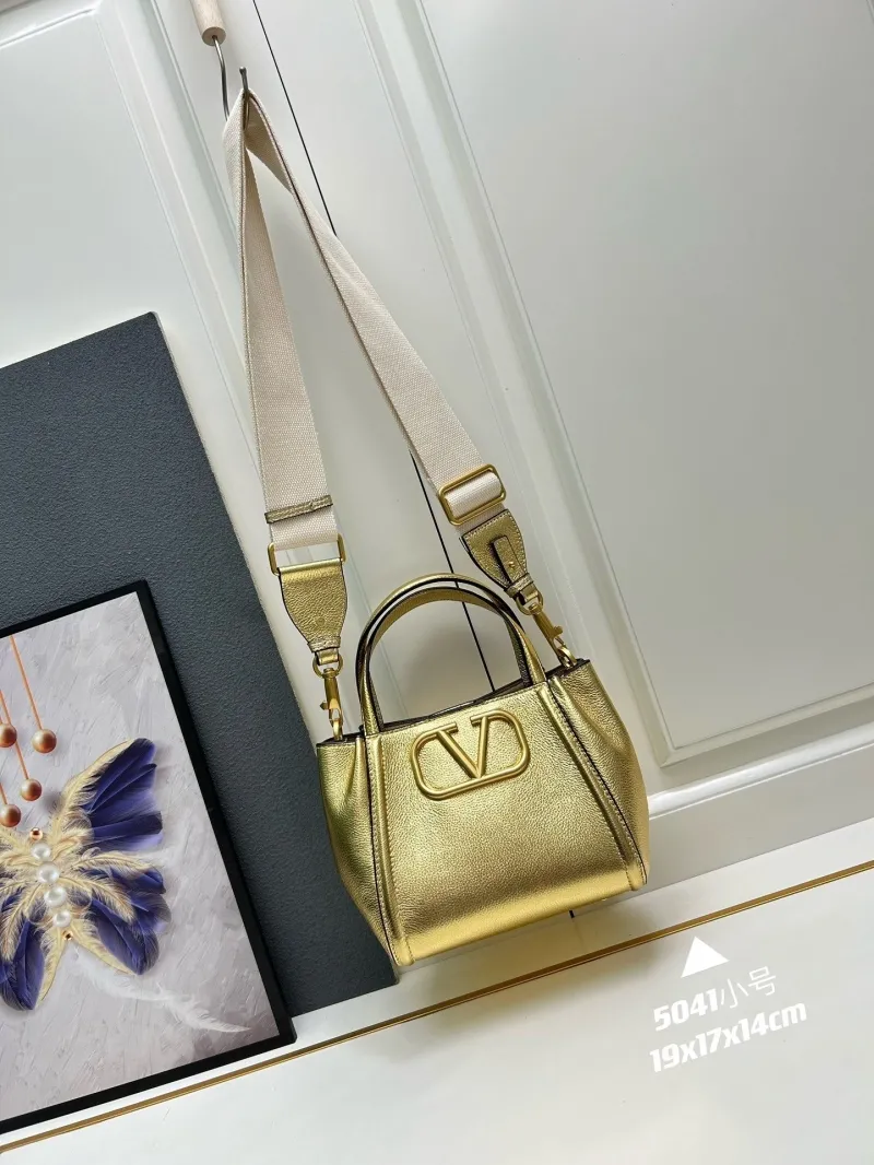 Valentino Gold Small Satchel Crossbody Bag 5041 - Image 4