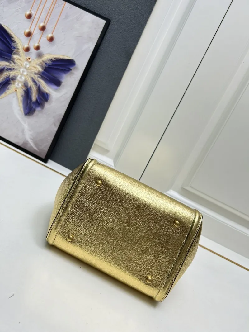Valentino Gold Small Satchel Crossbody Bag 5041 - Image 8