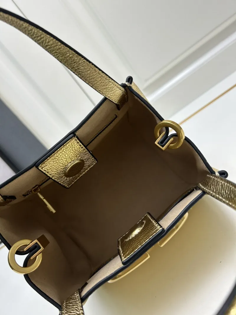 Valentino Gold Small Satchel Crossbody Bag 5041 - Image 9