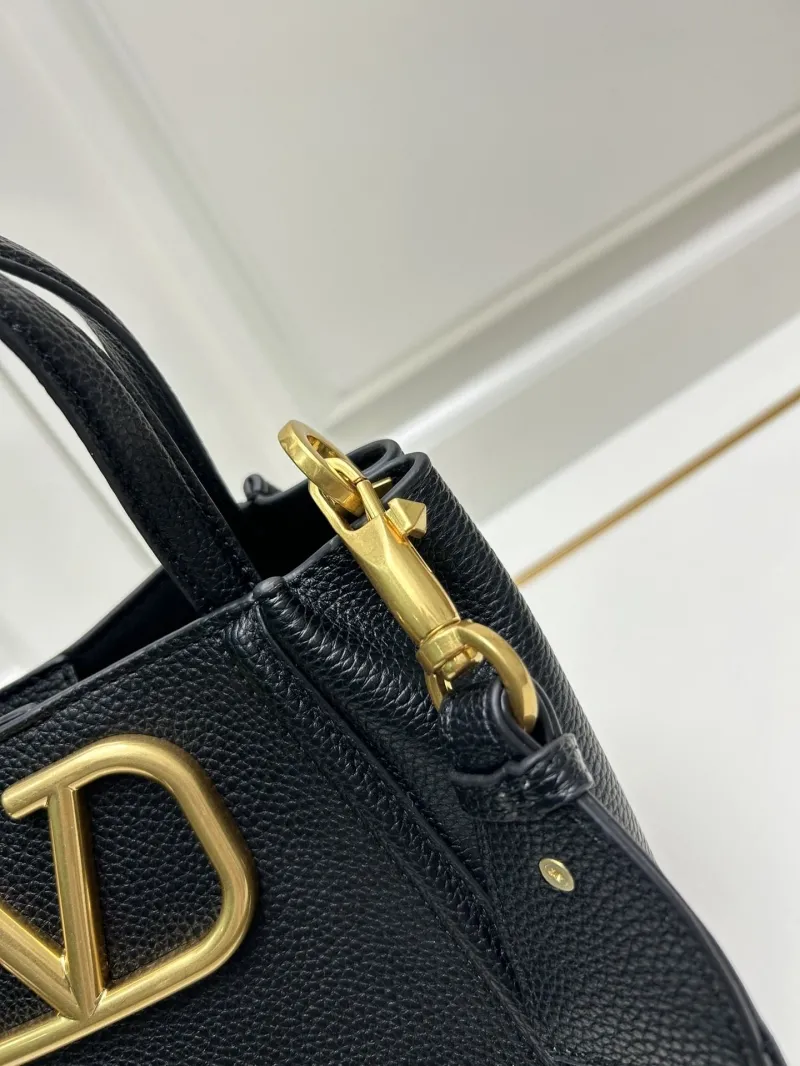 Valentino Small Black Leather Satchel Bag 5041 - Image 5